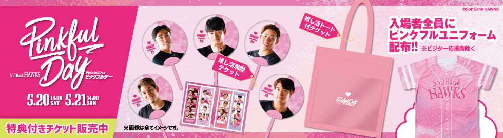 ソフトバンクホークス ピンクフルデー チケット 前列席